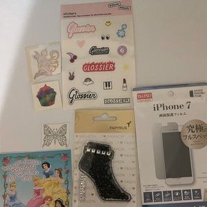 Glossier sticker, Winx club tattoo, picture frame